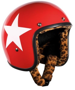 Bandit Jet Motorcycle Helmet - Star Red